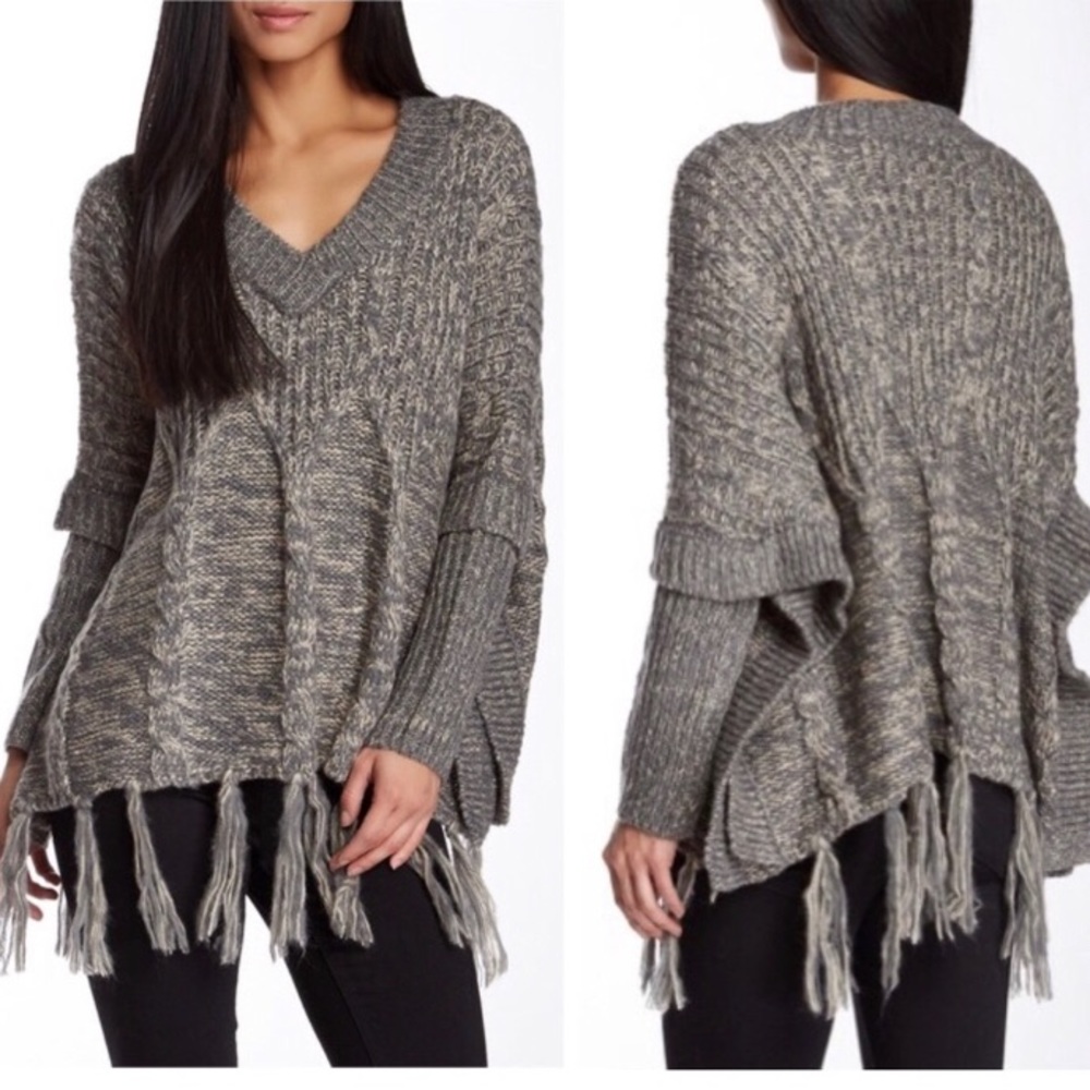Anthropologie Love Token Batwing Poncho Sweater